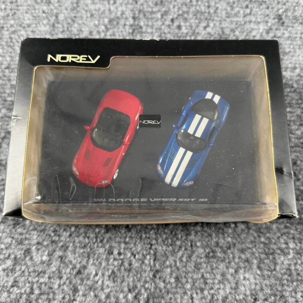 Norev 2006 Dodge Viper SRT10 1/64 Red Blue Diecast Car Set Coupe Rare